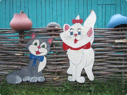 Из фанеры кот на заборе чертежи